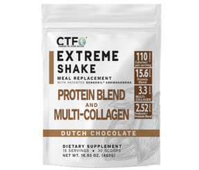 Chocolate EXTREME SHAKE w/Sensoril® Ashwagandha PROTEIN & MULTI-COLLAGEN  (15 servings, 2 scoops per serving)